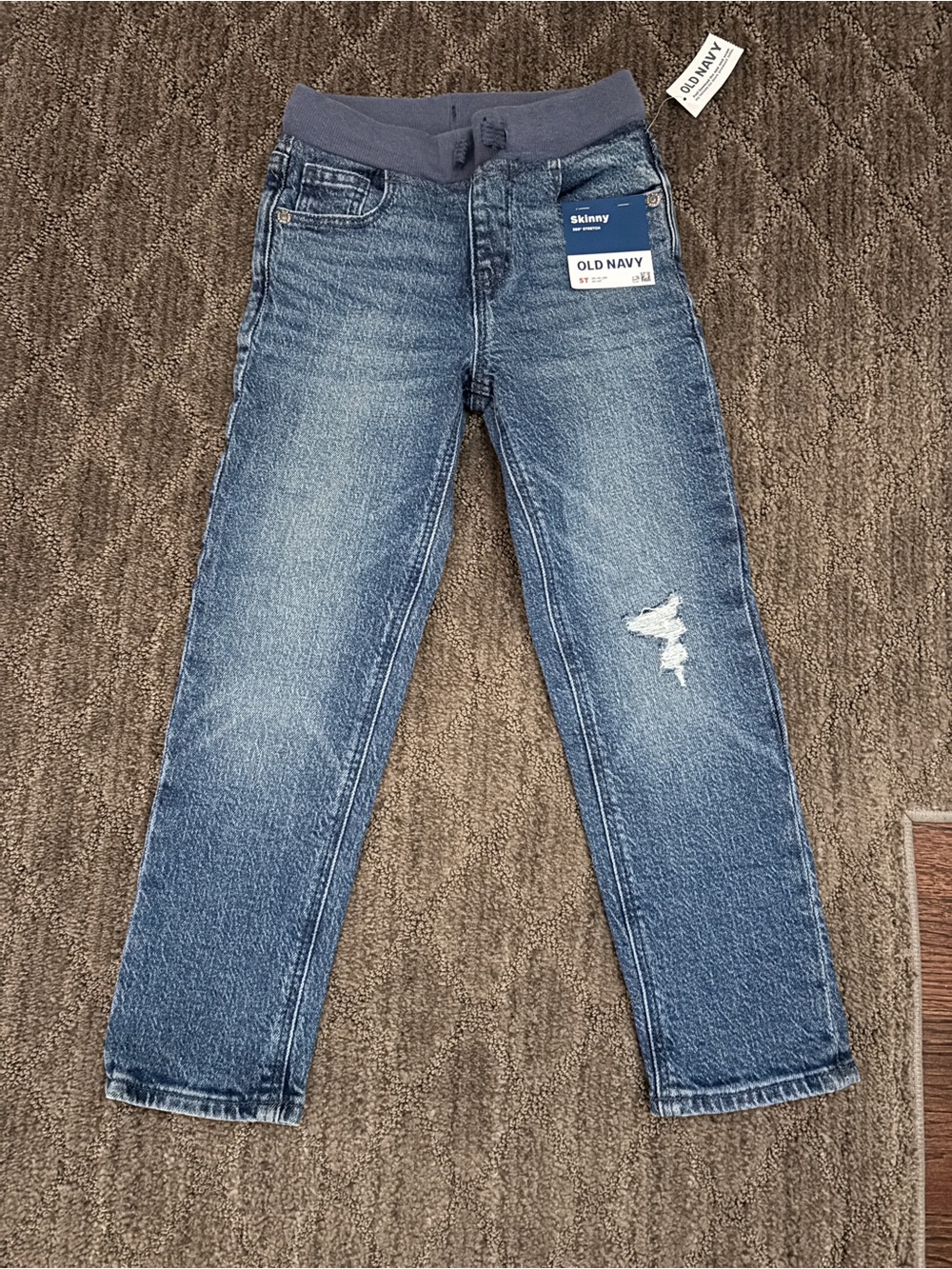 Old Navy Men's Blue Skinny Jeans with Rib Waistband